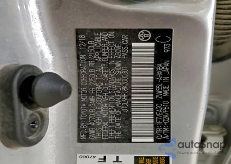 2019 Toyota Prius z USA, uszkodzony, nr VIN JTDL9RFU8K3000301